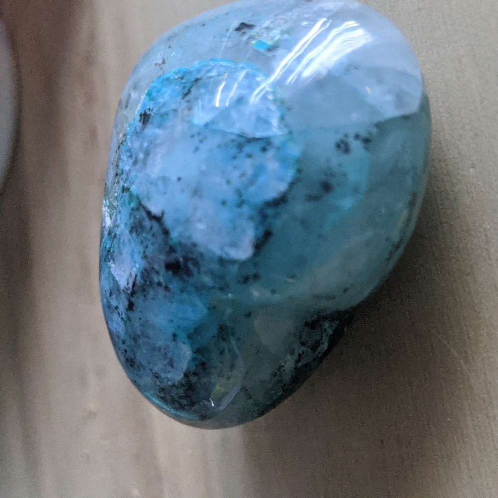 Chrysocolla In Quartz E Tourmaline ⭐⭐⭐Gemstone quality RARE - Picture 4 of 4